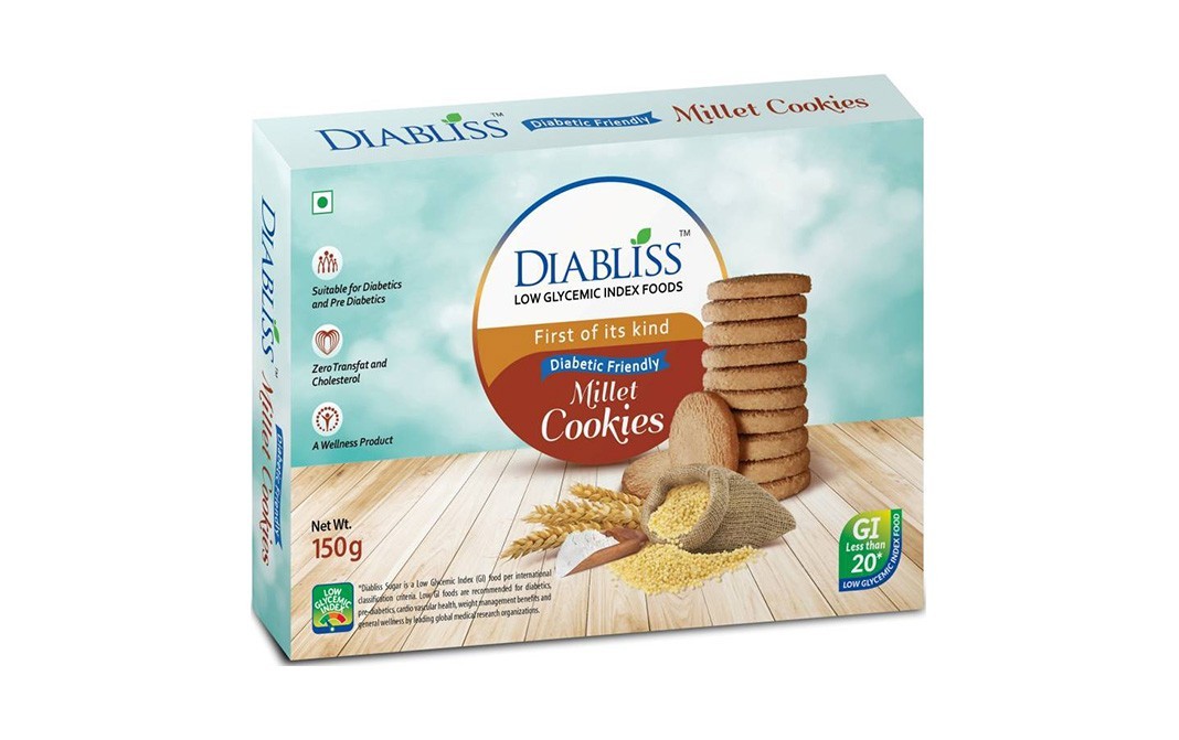 Diabliss Diabetic Friendly Millet Cookies   Box  150 grams